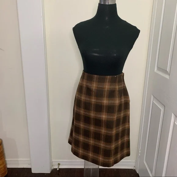 Jessica Sports Vintage Wool Blend  Plaid Mini skirt Size large - Picture 9 of 13
